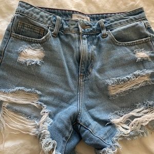 distressed high waisted shorts